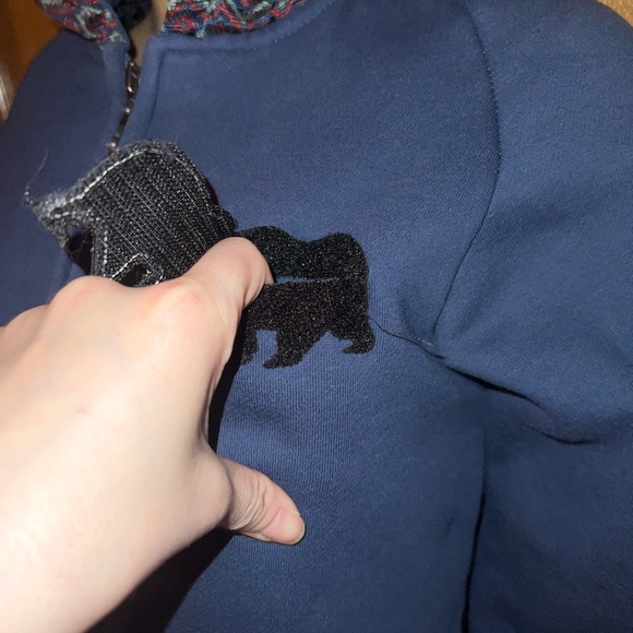 Grassroots California navy long hoodie jacket with hidden pocket - Picture 3 of 16